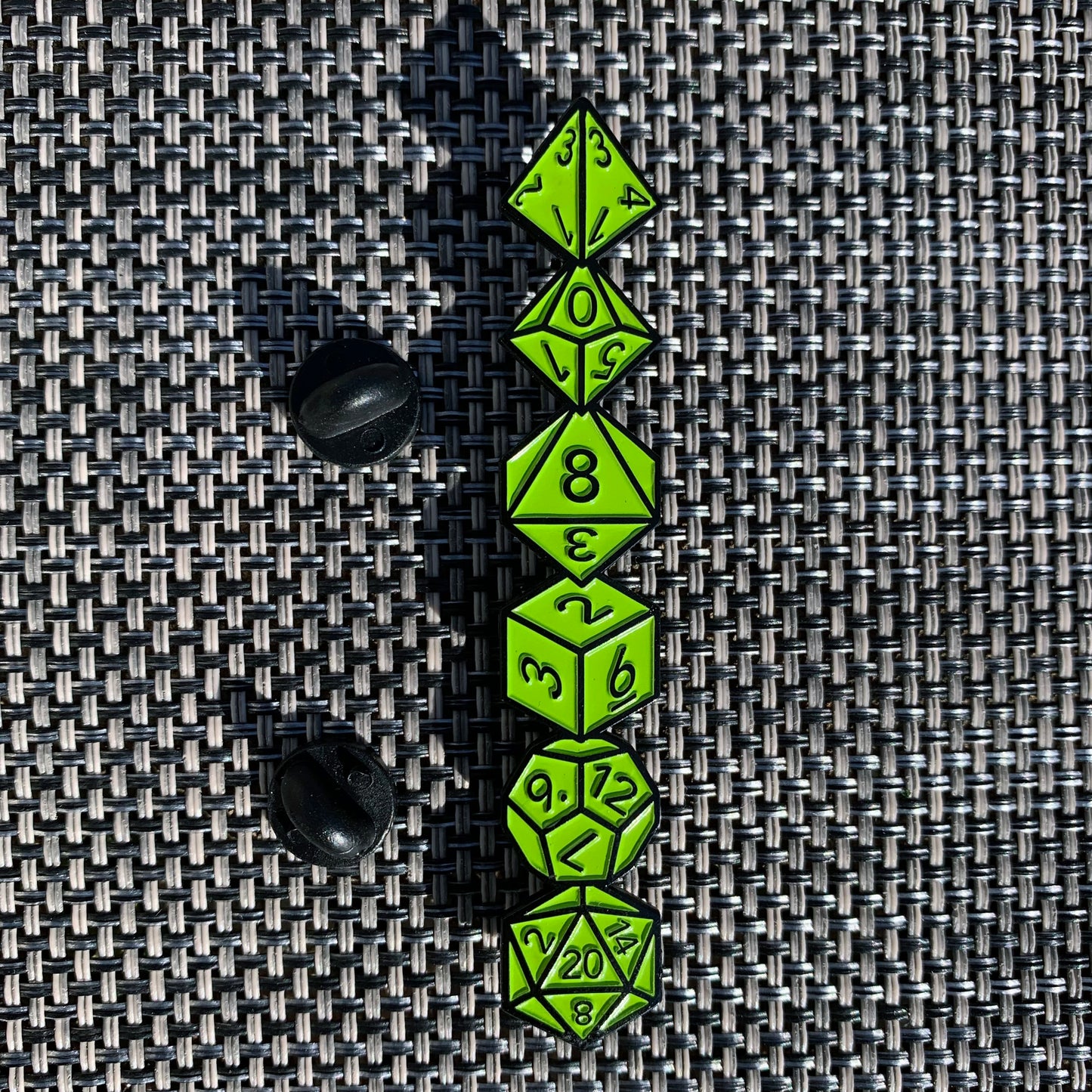 DND d20 stacked dice enamel pin
