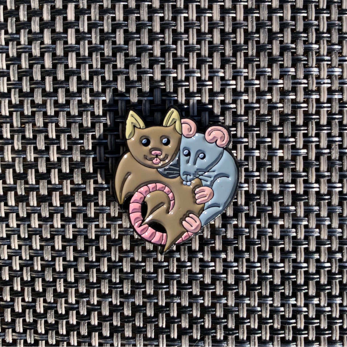 Rat Bat enamel pin