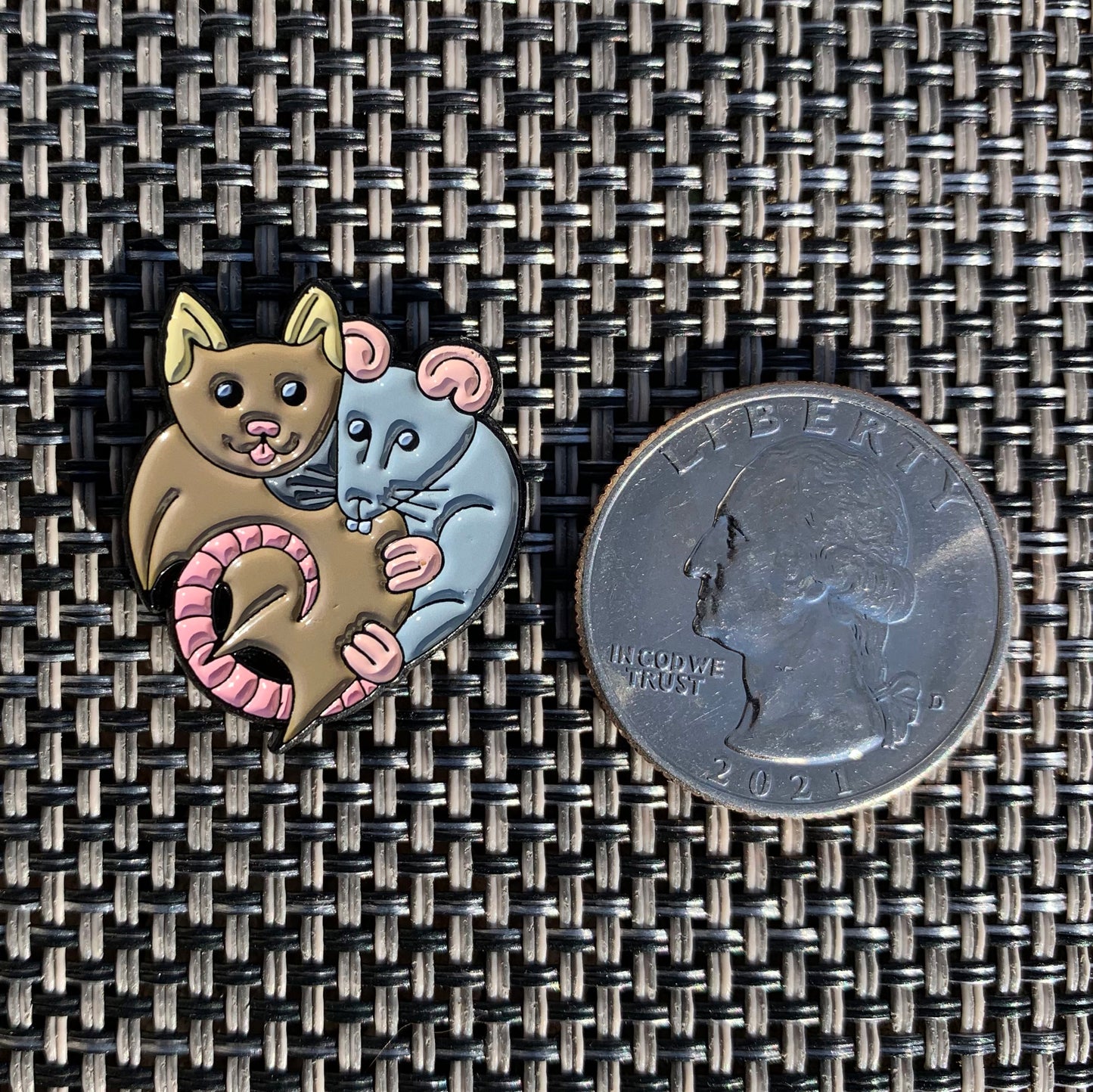 Rat Bat enamel pin